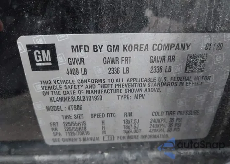 2020 Buick Encore Gx Awd Select from USA, damaged, VIN KL4MMESL8LB101929